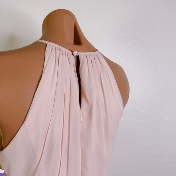 Bill Levkoff #Levkoff Keyhole Neck Chiffon Gown Bridesmaid Maxi Dress Pink 6 NWT - Picture 8 of 12